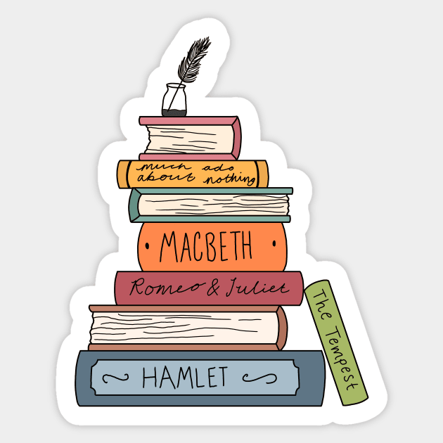 Shakespeare book stack Sticker by bookloversclub